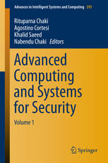 Advanced Computing And Systems For Security Volume 1 1st Edition Rituparna Chaki