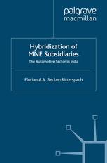 Hybridization Of Mne Subsidiaries The Automotive Sector In India Florian A A Beckerritterspach Auth