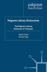 The Palgrave Literary Dictionary Of Tennyson Valerie Purton Norman Page Auth