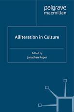 Alliteration In Culture Jonathan Roper Eds