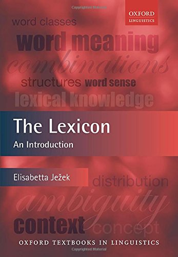 The Lexicon An Introduction 1st Edition Elisabetta Jezek