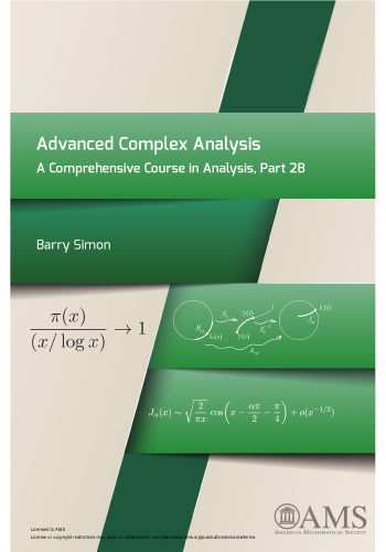 Advanced Complex Analysis A Comprehensive Course In Analysis Part 2b Barry Simon