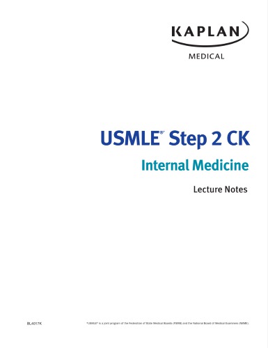 Usmle Step 2 Ck Lecture Notes Internal Medicine Kaplan