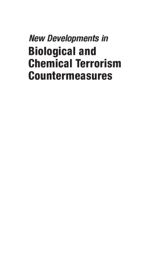 New Developments In Biological And Chemical Terrorism Countermeasures Kendall