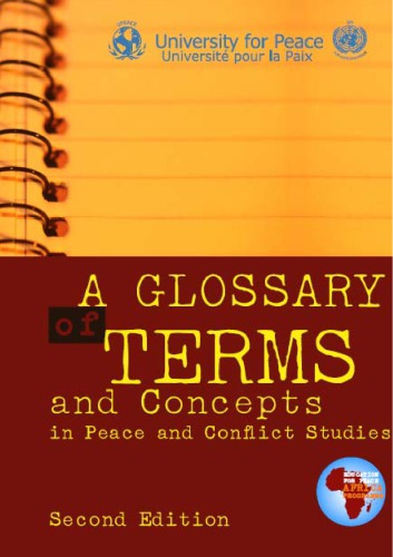 A Glossary Of Terms And Concepts In Peace And Conflict Studies 2nd Ed King