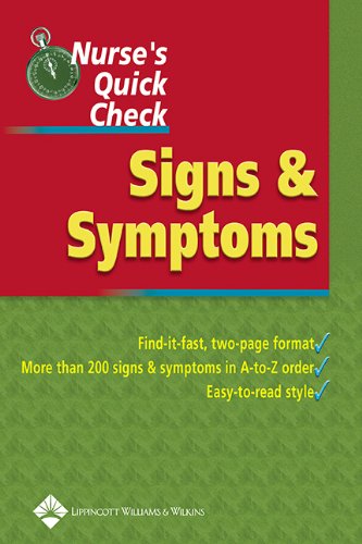 Nurses Quick Check Signs And Symptoms 1st Edition Springhouse