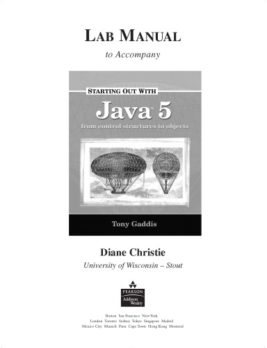 Starting Out With Java 5 Lab Manual Diane Christen