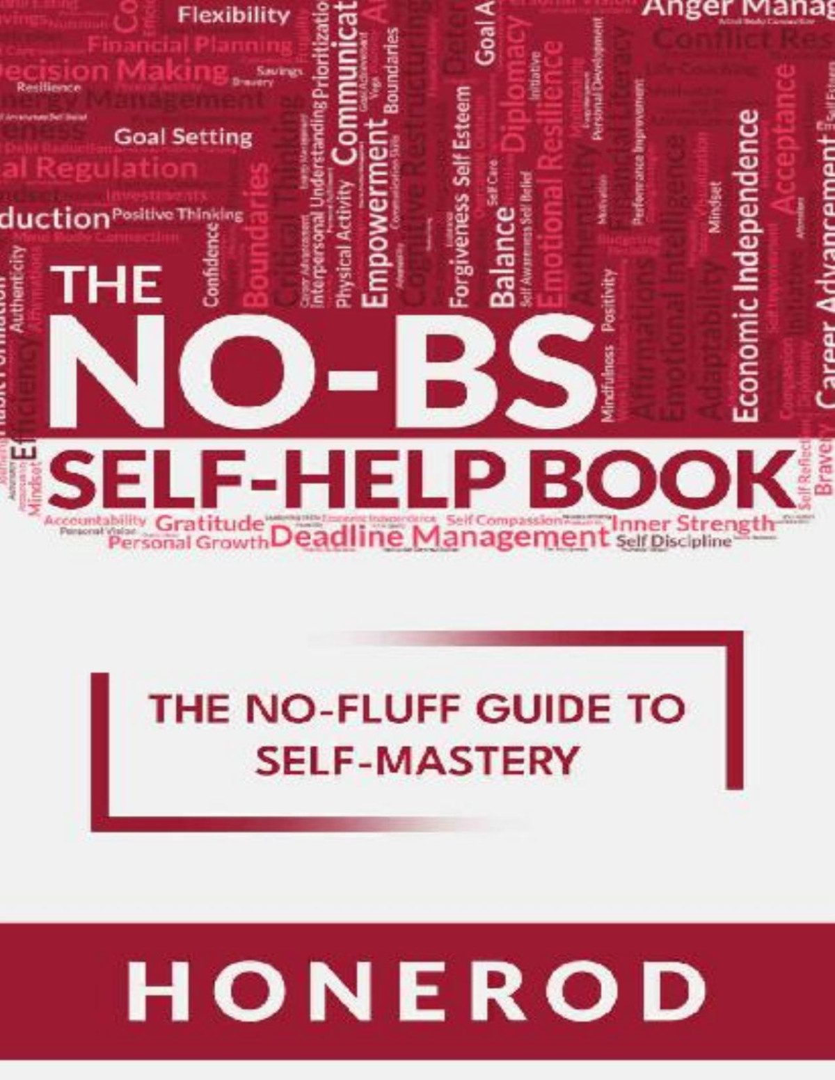 The Nobs Selfhelp Book The Nofluff Guide To Selfmastery Honerod