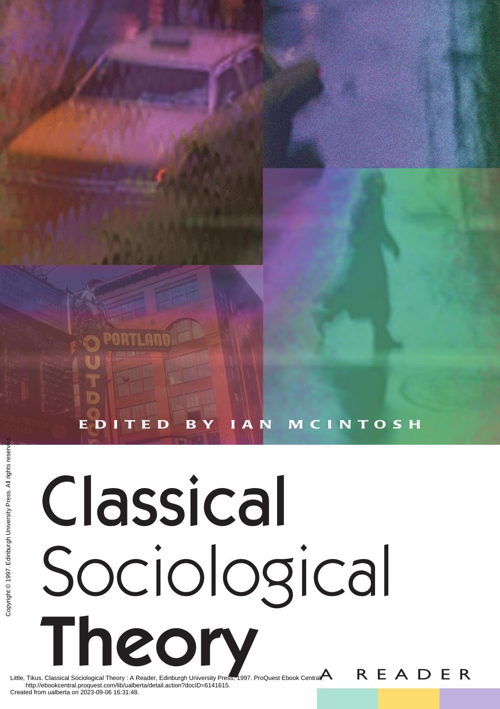Classical Sociological Theory A Reader 1st Edition Ian Mcitosh