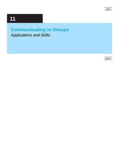 Communicating In Groups Applications And Skills 11th Edition Katherine Adams And Gloria Galanes