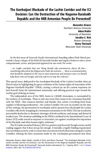 Nagornokarabakh And The Lachin Corridor Crisis 151 Alexander Alvarez
