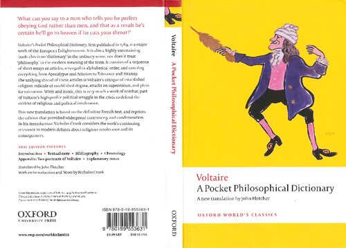 A Pocket Philosophical Dictionary Oxford Worlds Classics 1st Edition Voltaire