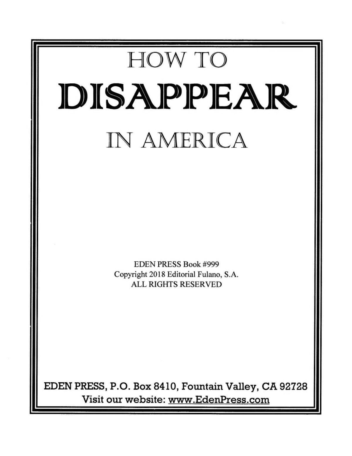 How To Disappear In America Introduction By Berry Reid