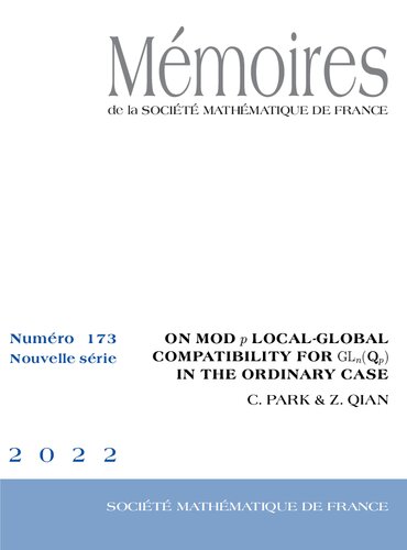 On Mod P Localglobal Compatibility For Glnqp In The Ordinary Case Chol Park