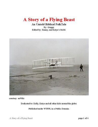 Biblical A Story Of A Flying Beast An Untold American Folktale 2023th Edition Katyas Mom