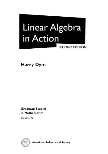 Linear Algebra In Action 2nd Edition Harry Dym