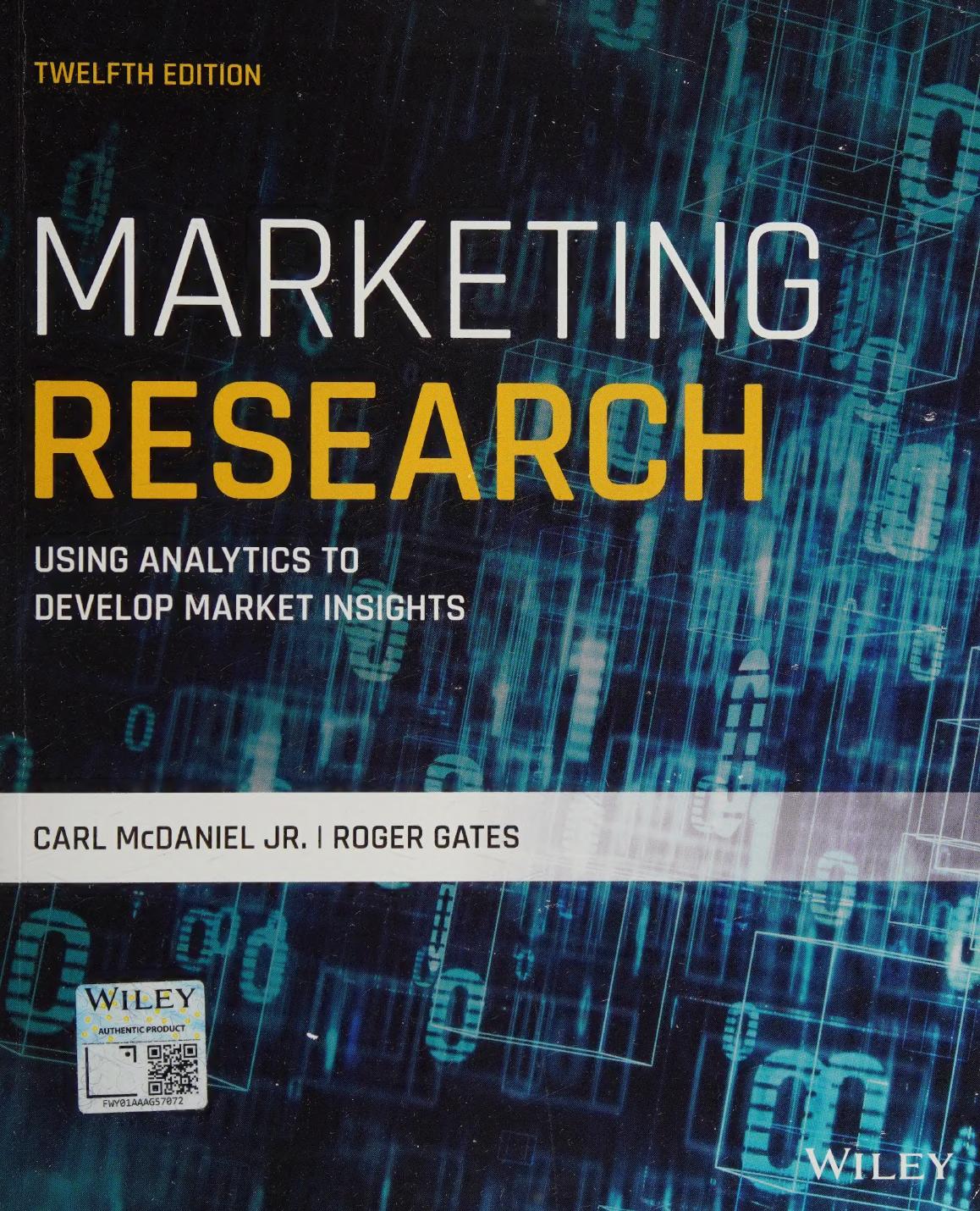 Marketing Research 12th Edition Carl Mcdaniel Jr Roger Gates