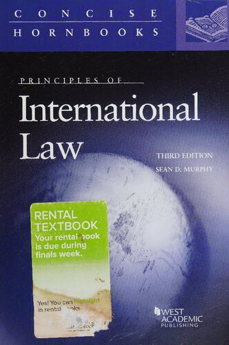 Principles Of International Law Concise Hornbook Series 3rd Edition Sean Murphy