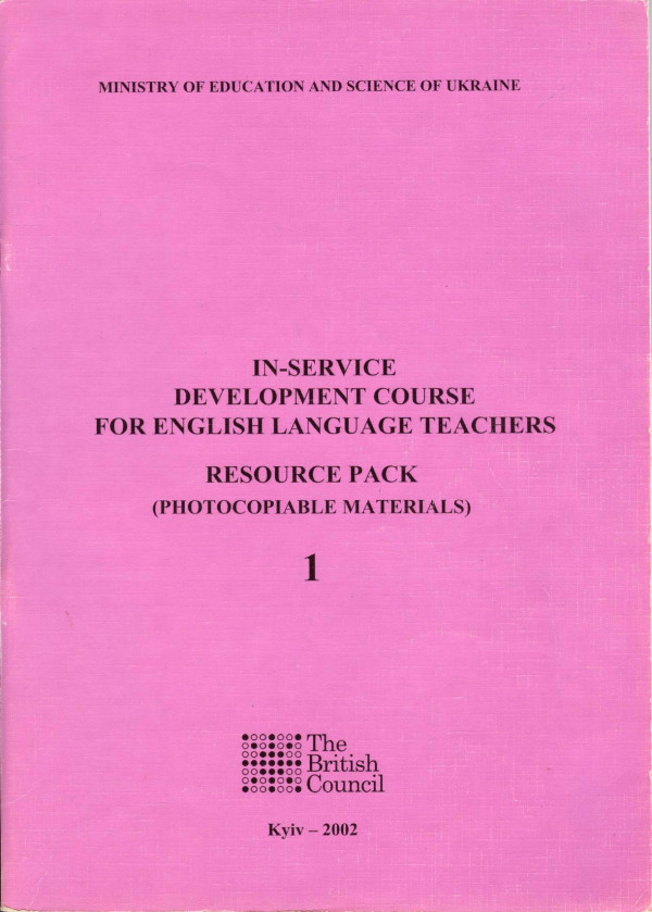 Inservice Development Course For English Language Teachers Resource Pack Photocopiable Materials