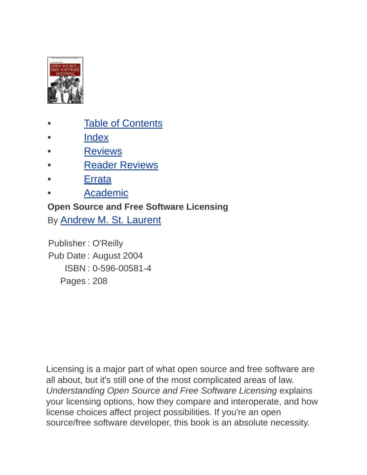 Open Source And Free Software Licensing Team Ddu Andrew M St Laurent