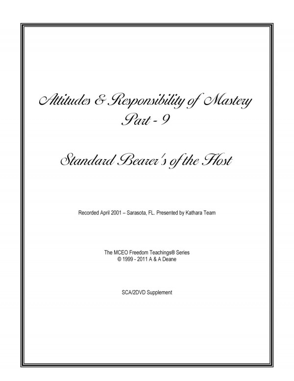 Attitudes Responsibilities Of Mastery Level 9 Standard Bearers Of The Host Chartpack Azurtanya Ahdetupah