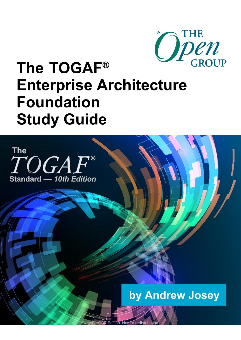 The Togafr Enterprise Architecture Foundation Study Guide Preparation For The Togaf Enterprise Architecture Part 1 Examination Van Haren Publishing