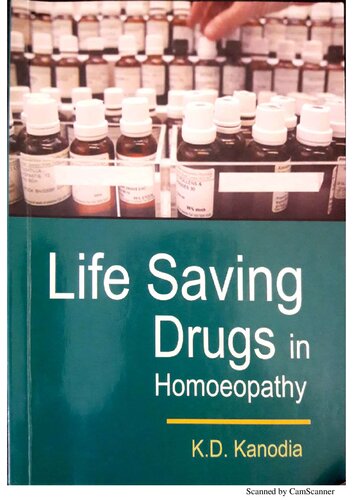 Life Saving Drugs In Homoeopathy Uk Ed Kd Kanodia