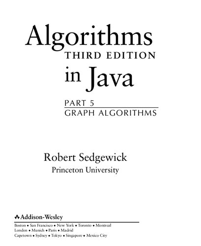 Algorithms In Java Part 5 Graph Algorithms 3rd Edition Robert Sedgewick