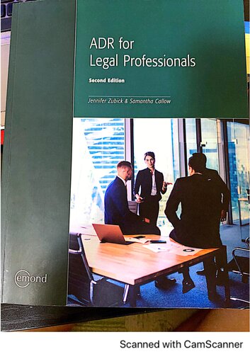 Adr For Legal Professionals 2nd Edition Jennifer Zubrick Samantha Collow