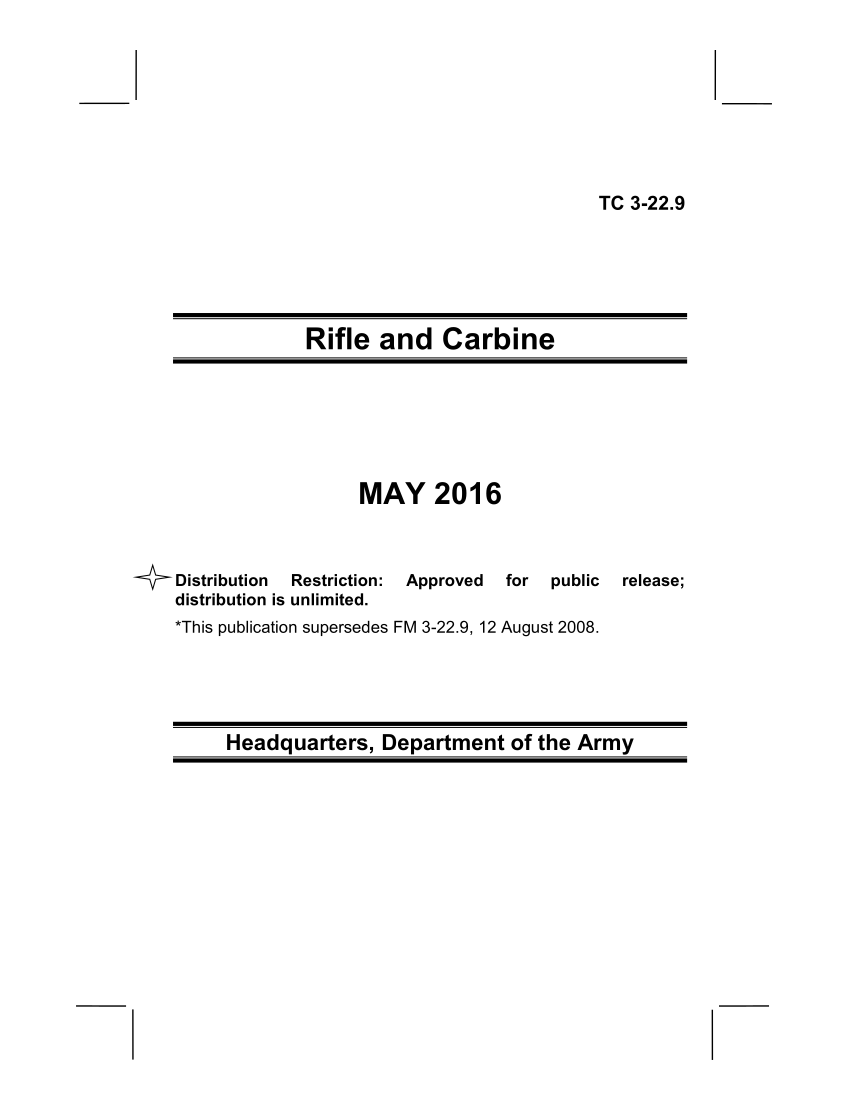 Tc 3229 Rifle And Carbine Department Of The Army