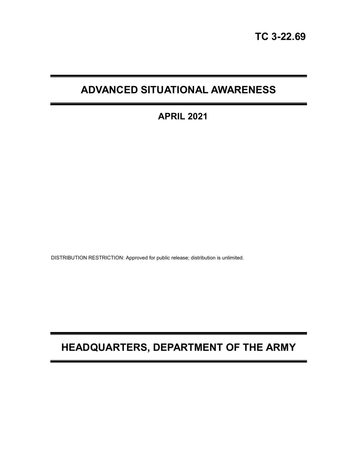 Tc 32269 Advanced Situational Awareness Department Of The Army