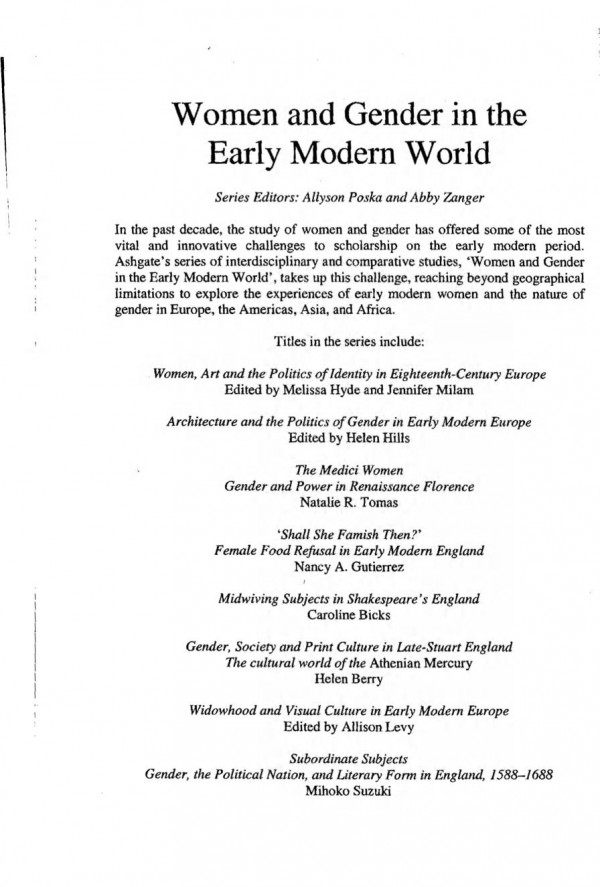Staging Slander And Gender In Early Modern England Ina Habermann