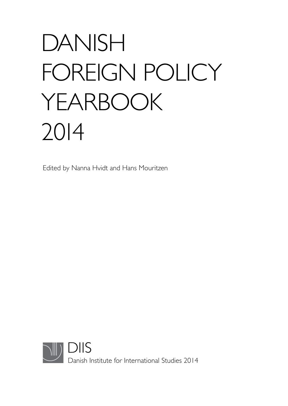 Danish Foreign Policy Yearbook 2014 Nanna Hvidt Hans Mouritzen