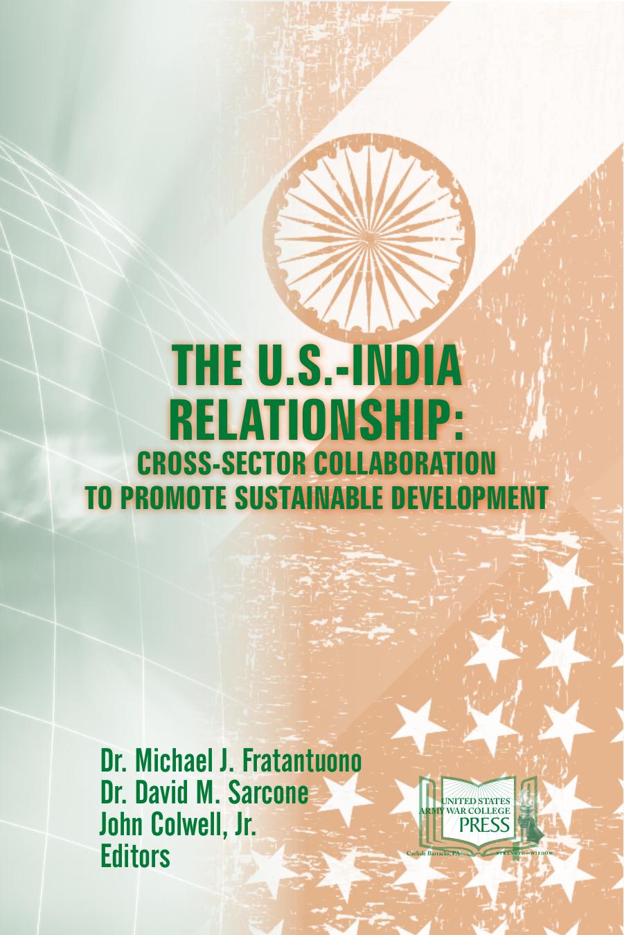 The Us India Relationship Crosssector Collaboration To Promote Sustainable Development Michael Fratantuono