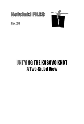 Untying The Kosovo Knot A Twosided View Fahri Musliu Dragan Banjac