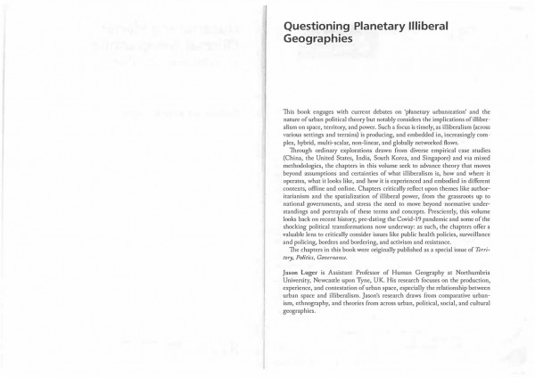 Questioning Planetary Illiberal Geographies Jason Luger