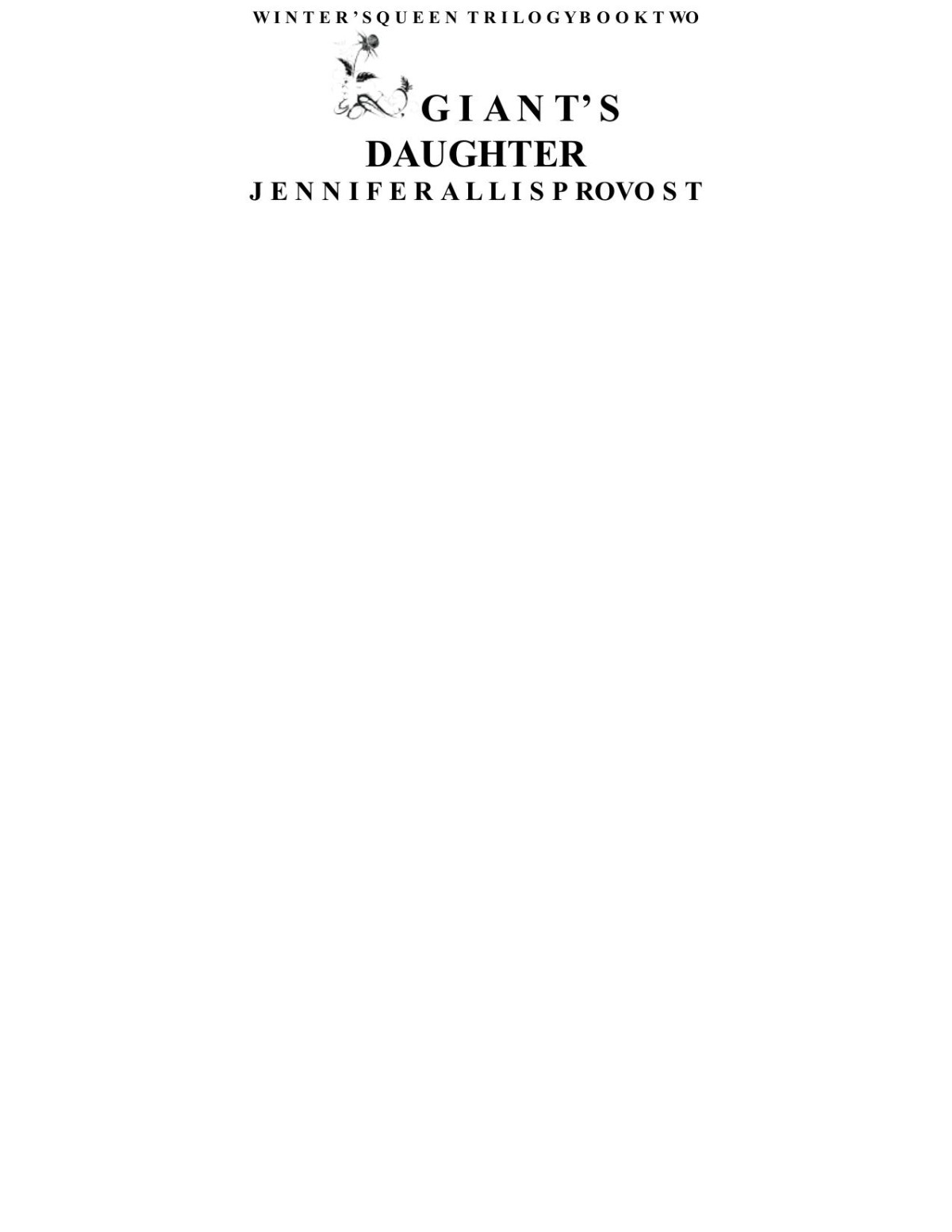 Giants Daughter 1st Edition Jennifer Allis Provost