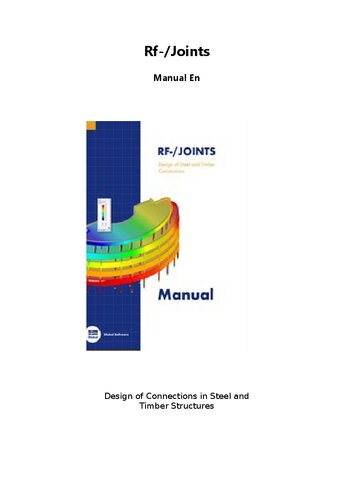 Rfjoints Manual Design Of Connections In Steel And Timber Structures 2014th Edition