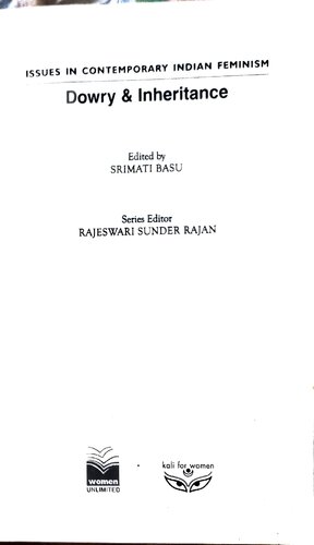 Dowry And Inheritance Srimati Basu Editor