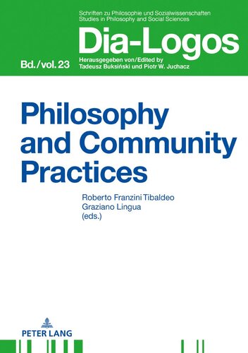 Philosophy And Community Practices Dialogos New Tibaldeo Editor