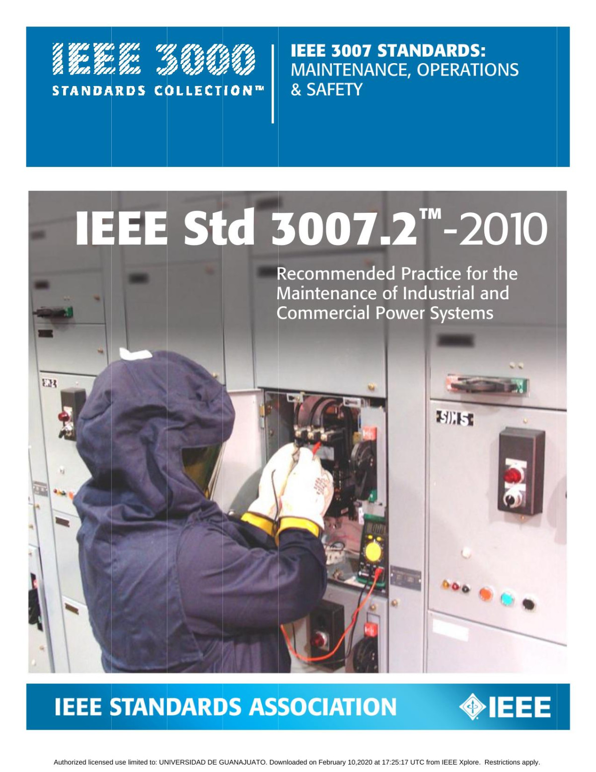 Ieee Std 300722010 Ieee Recommended Practice For The Maintenance Of Industrial And Commercial Power Systems Ieee