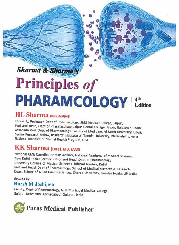 Principles Of Pharmacology 4th Edition H L Sharma K K Sharma