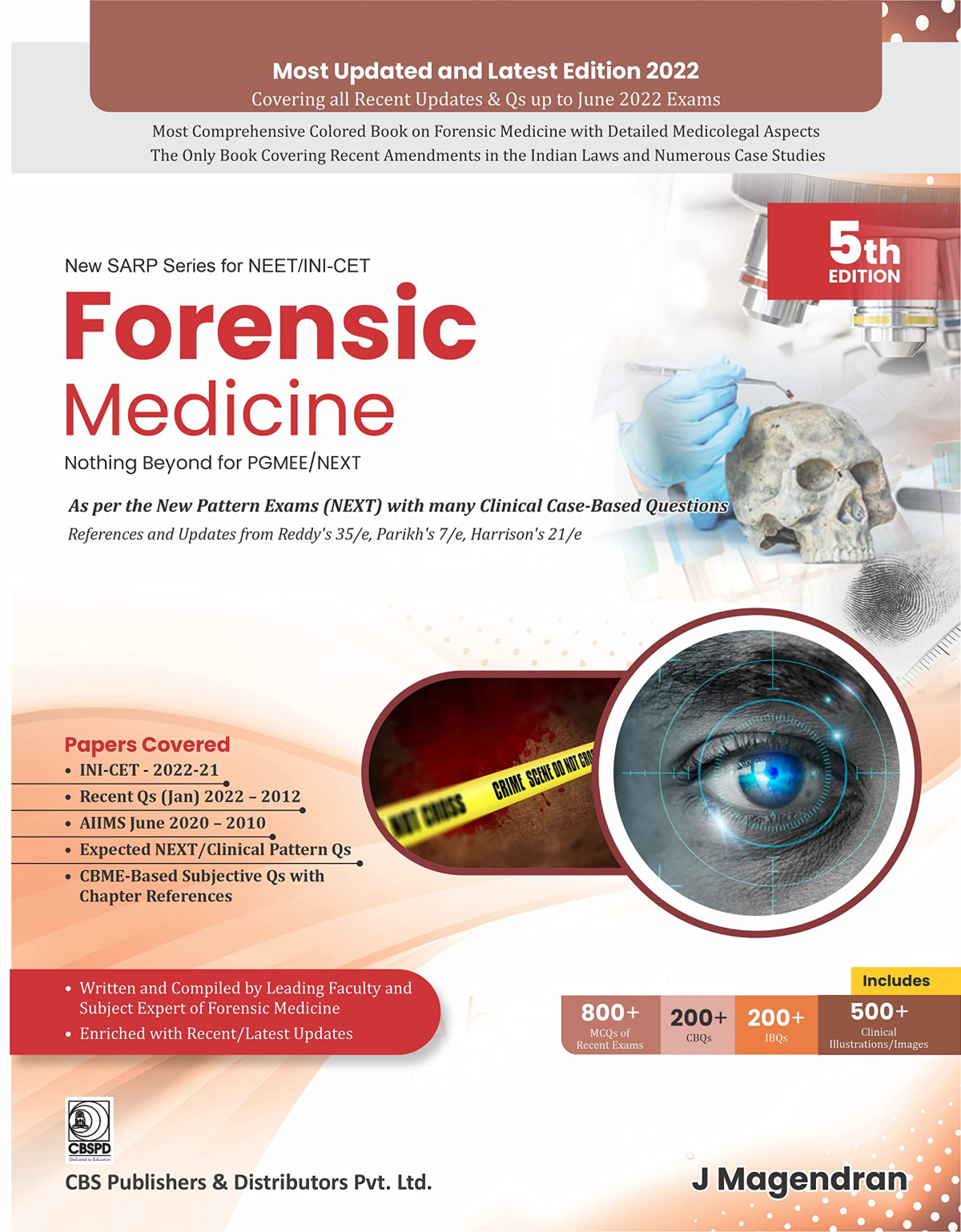 Forensic Medicine Nothing Beyond For Pgmee 5th Edition J Magendran