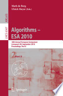 Algorithms Esa 2010 16th Annual European Symposium Liverpool Uk September 2010 Proceedings Part Ii Mark De Berg
