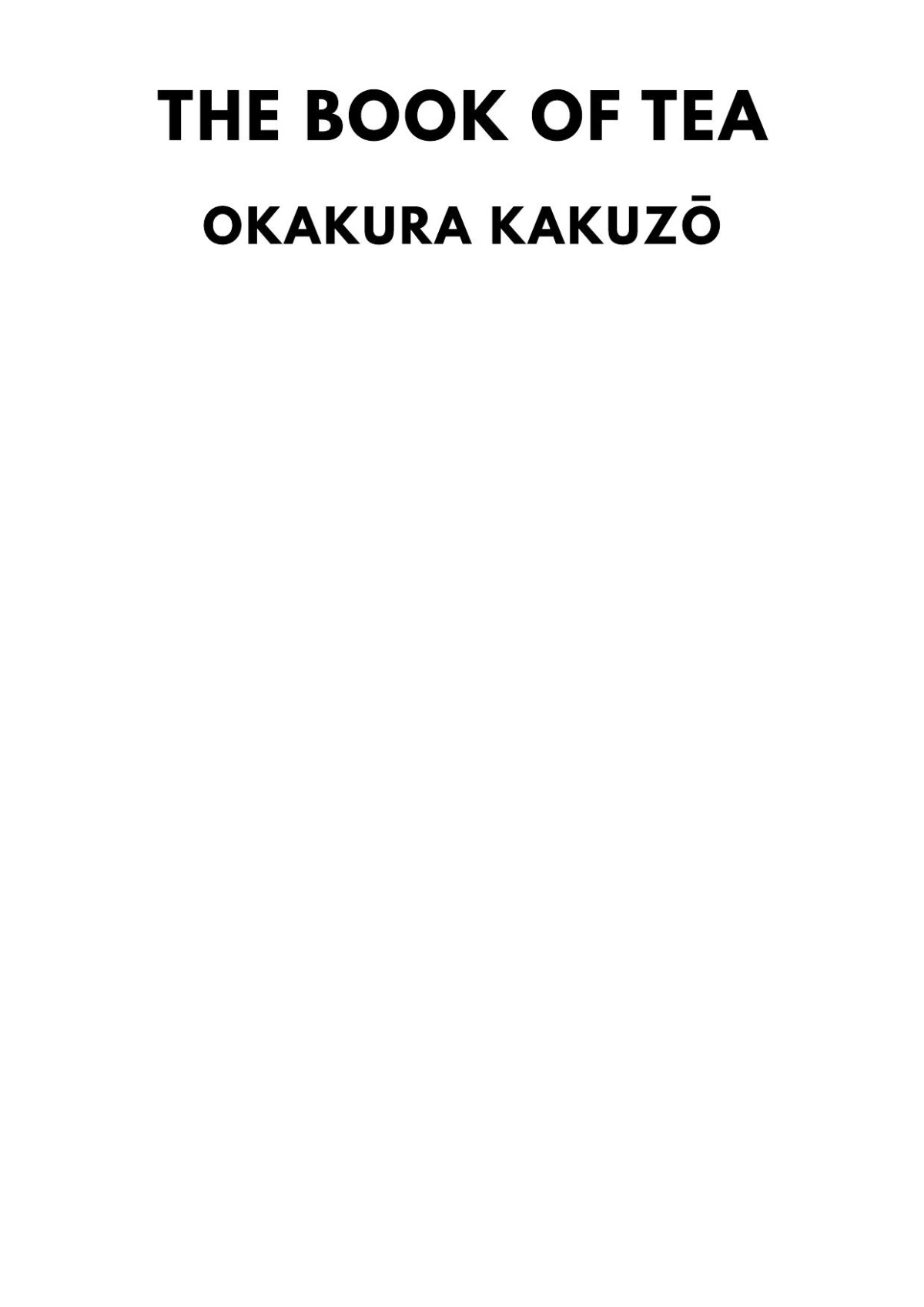 The Book Of Tea Okakura Kakuz