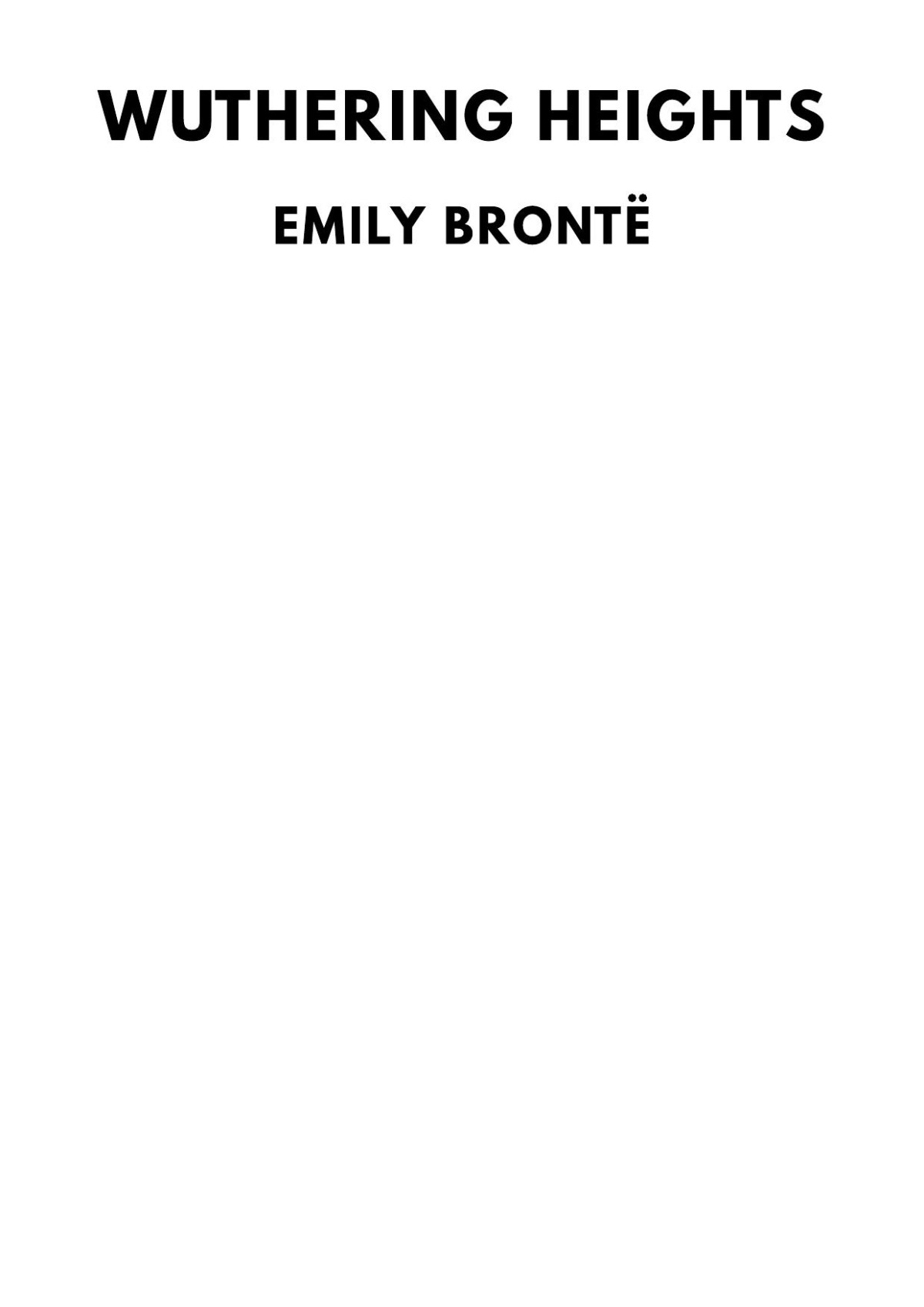 Wuthering Heights Emily Brontë