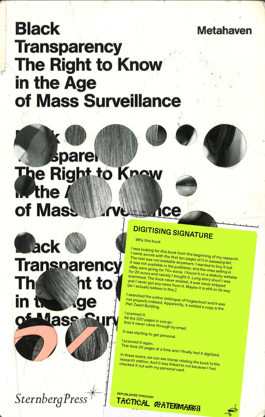 Black Transparency The Right To Know In The Age Of Mass Surveillance Metahaven
