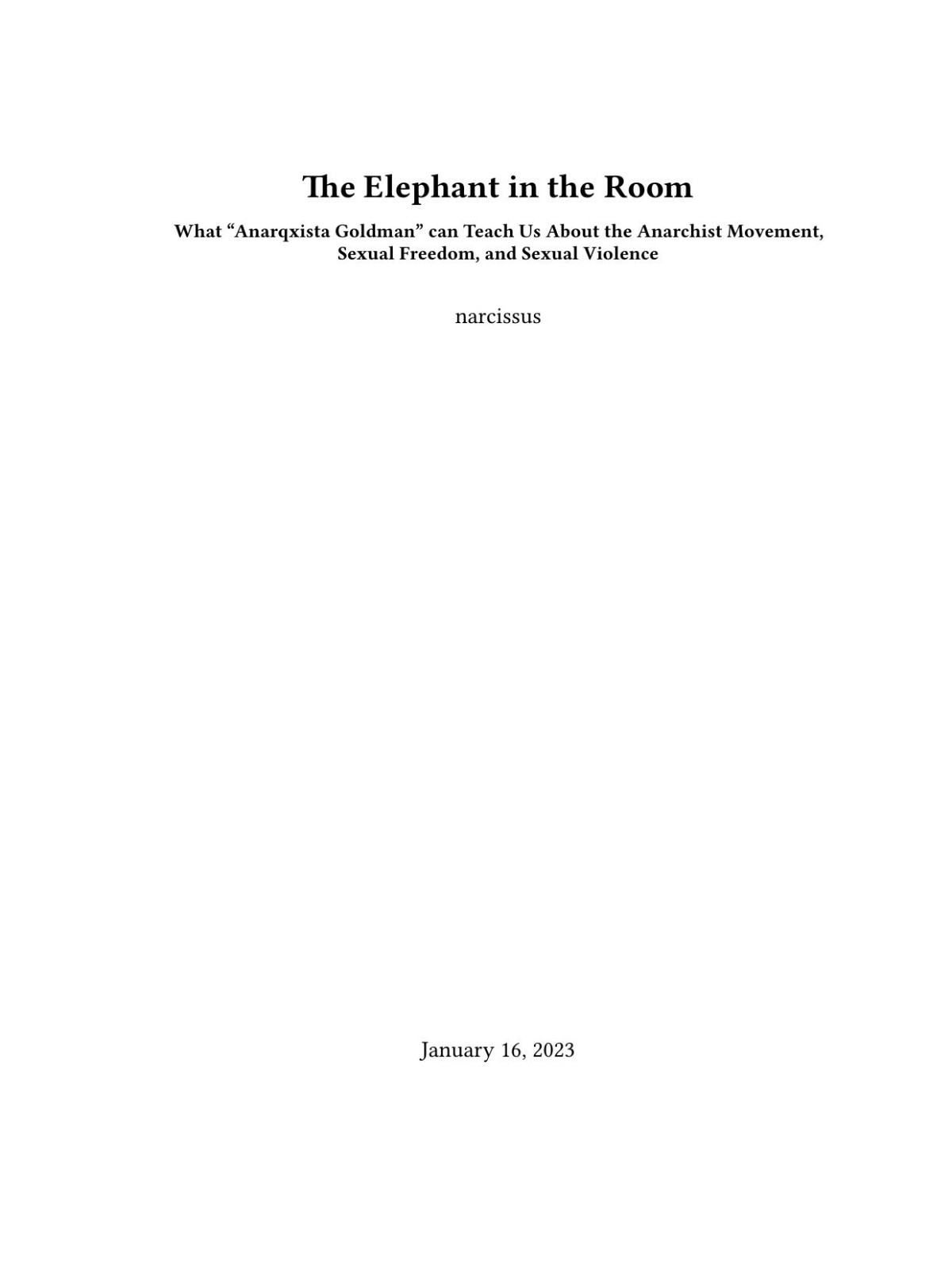 The Elephant In The Room Narcissus