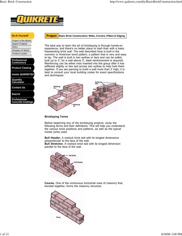 Basic Brick Construction Quikrete Sarah Winchester