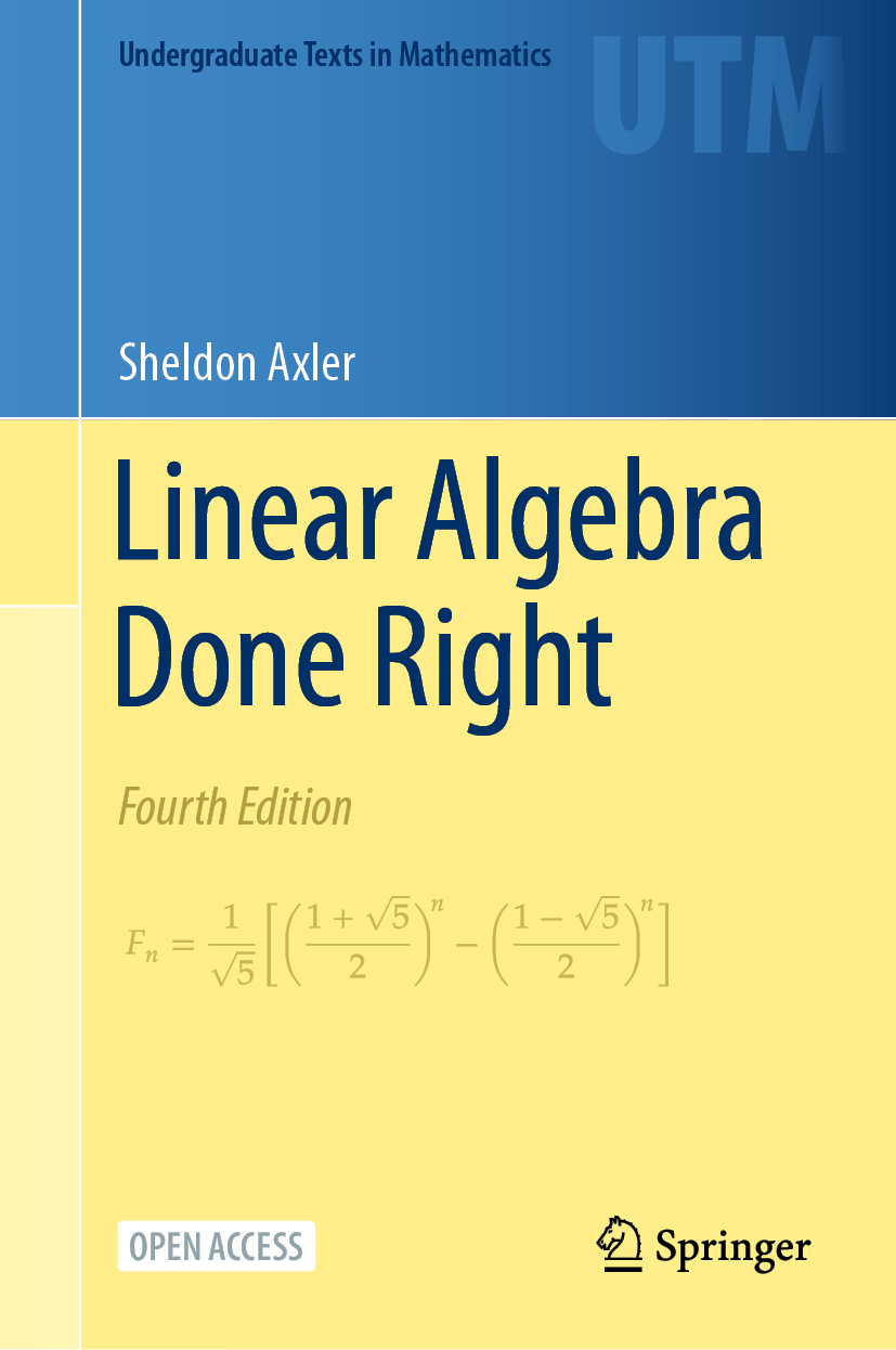 Linear Algebra Done Right 4th Edition 4th Sheldon Axler